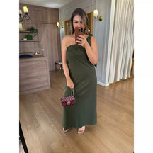 VESTIDO MALHA DE ALGODÃO UM OMBRO SÓ