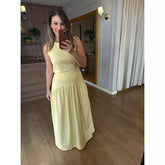 CONJUNTO REGATA E SAIA MALHA DE ALGODÃO CAMILA