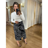 SAIA MIDI - ESTAMPA PRETA E BRANCO