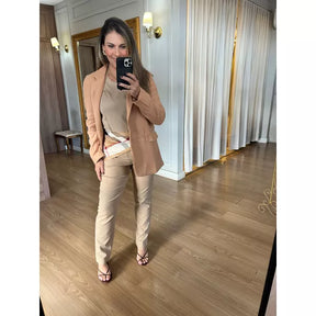 CASACO MONICA LÃ BATIDA - CARAMELO