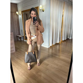 CASACO MONICA LÃ BATIDA - CARAMELO