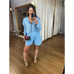 CONJUNTO SHORT E CAMISA 100% ALGODÃO MARIA